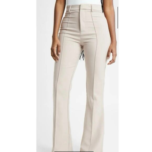 BOA Cream Pants, High Waist, Flare, Neutral, Because of Alice, Flared, Trousers - Picture 1 of 8